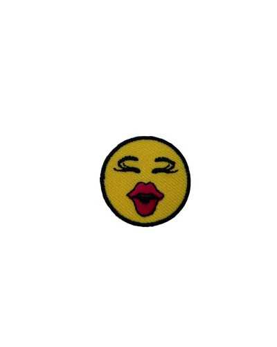 Iron-On Patch Application Round Smiley Emoticon 3 Cm