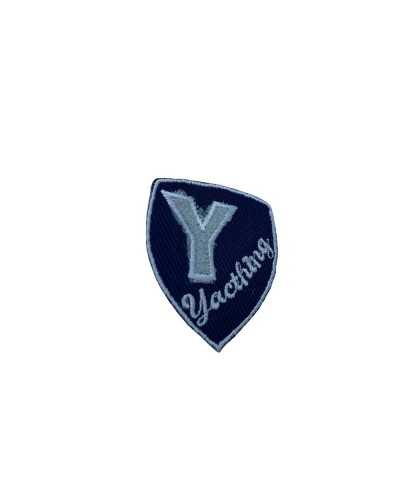Iron-on Application Blue Embroidered Patch Yacting Written 35x40 Mm