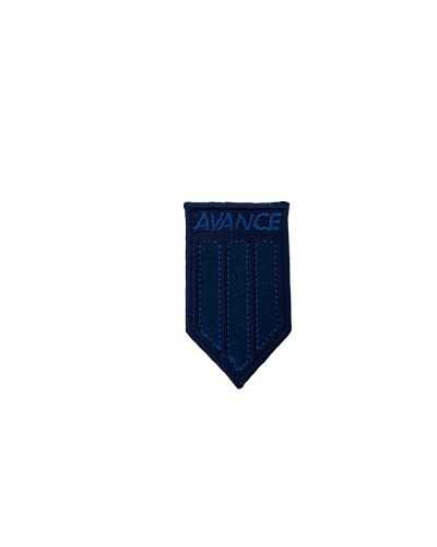 Application Blue Iron-on Patch AVANCE Embroidered Emblem 3x5 Cm