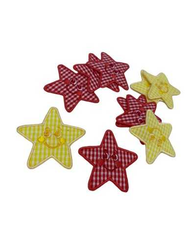 Application Iron-on Patch Embroidery Smile Star Square 45 Mm