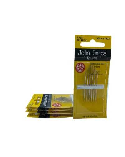 6 Aghi Lana Punta Bruco Chenille Mis 18/22 Tre Stelle John James Alti 5/4 Cm