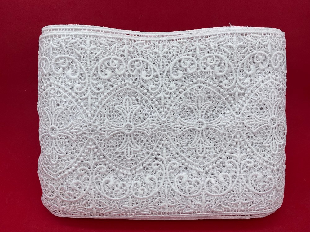 Macrame white edge lace border h 1 cm USD/mt