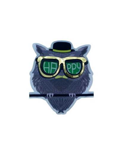 Application Fashion Owl Glasses Jersey Fabric Hat 21x24 Cm