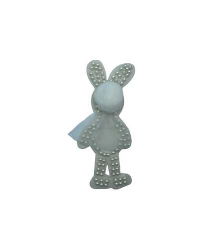 Application Fashion White Milk Rabbit Pannolenci Pearls Studs Pom Pom Fur Top 25x12 Cm