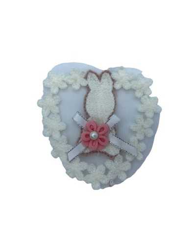 Application Fashion Bunny Embroidery Wool Tulle Pearl Flower High 9x9 Cm