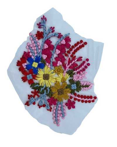 Basisapplikation, Tüll, Blumenstickerei, Nähen, hoch, 19 x 13 cm