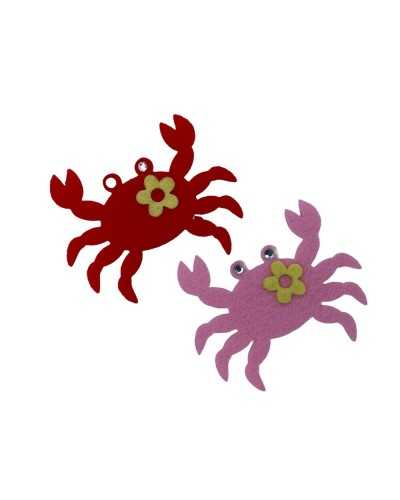Application Iron-on Embroidery Patch Crab Rhinestone Flower Lenci Cloth 6x5 Cm