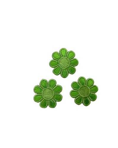 Application Green Flower Iron-on Patch Embroidered Fabric 25 Mm