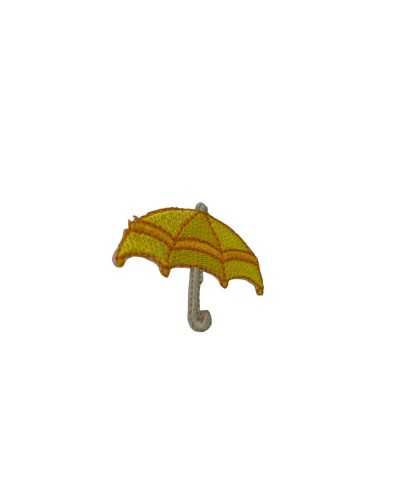 Yellow Umbrella Application Iron-on Patch Embroidered Fabric 40x35 Mm