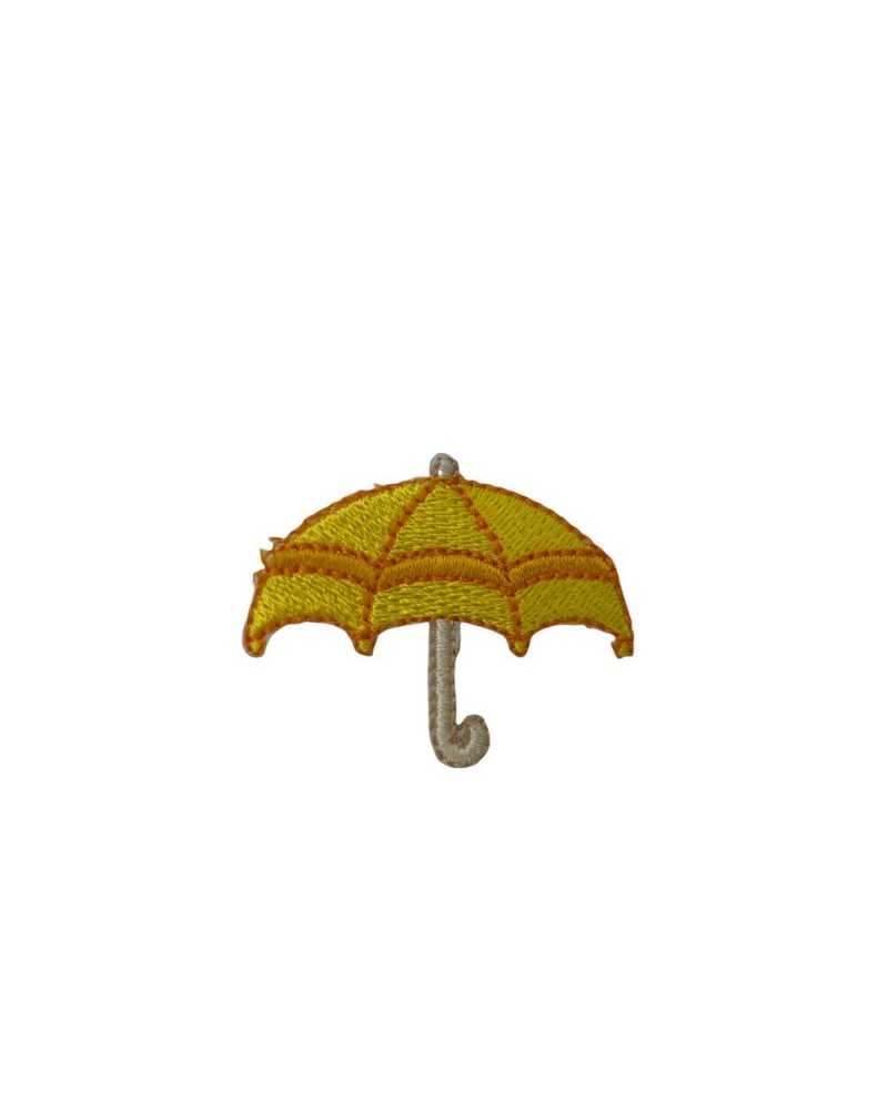 Yellow Umbrella Application Iron-on Patch Embroidered Fabric 40x35 Mm