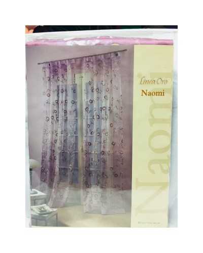 Pair of panel curtains made with naomi embroidered veil organza buttonholes width 140x290 cm height gold line