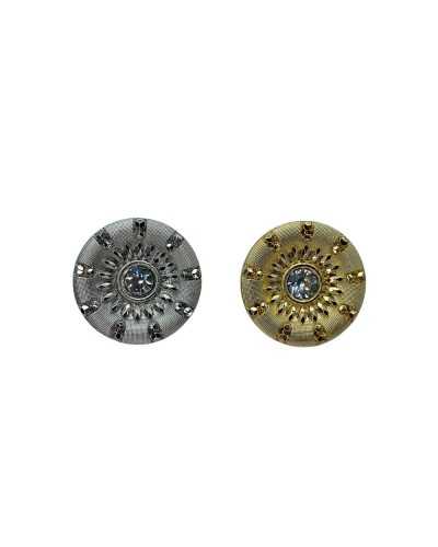 Rhinestone Jewel Button Machined Buttonhole Resin Stem Size 36 / 24 Mm