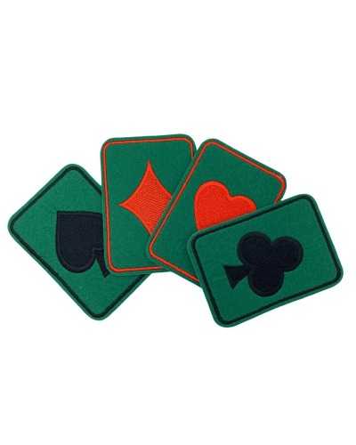 Iron-on Application Patch Green Cloth Embroidered Poker Game Cards 5.5x8 Cm