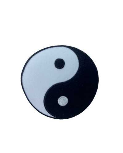 Runde Patch-Applikation Yin Yang Balance Gegensätzliche Energien Weiß Schwarz 7 cm
