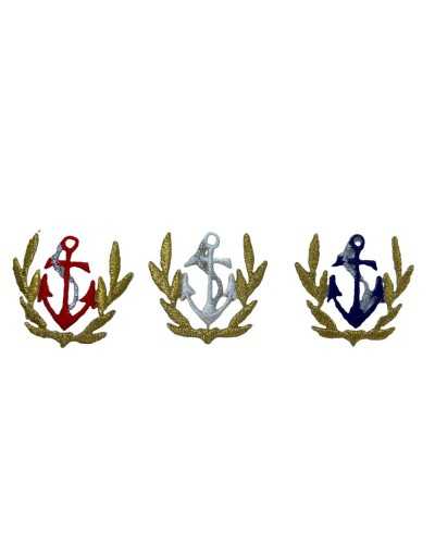 Iron-on Application Patch Mini Anchor Gold Lurex Embroidery 3x3 Cm