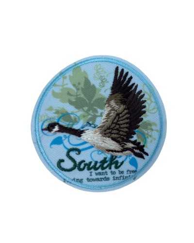 Round Thermoadhesive Application Patch Embroidery Animal Bird Volatile 65 Mm
