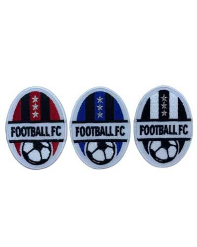 Toppa Patch Termoadesiva Tessuto Scudetto Sport Squadre Calcio Ovale Ricamato 75x55 Mm