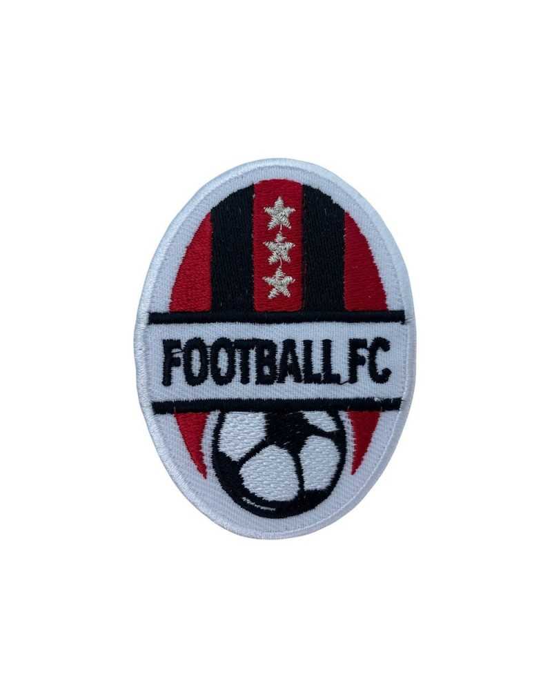 Applicazione Toppa Patch Termoadesiva Tessuto Scudetto Sport Squadre Calcio  Ovale Ricamo Football 75x55 Mm