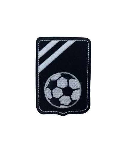 Adhesive Application Patch Black Ball Silver Lurex Embroidery Thermoadhesive 6x8 Cm