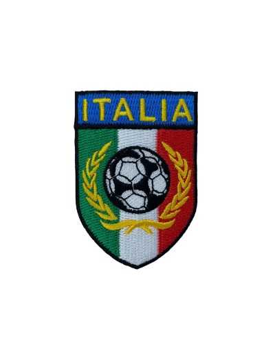 Iron-On Application Embroidery Ball Patch Italy Shield 45x70 Mm