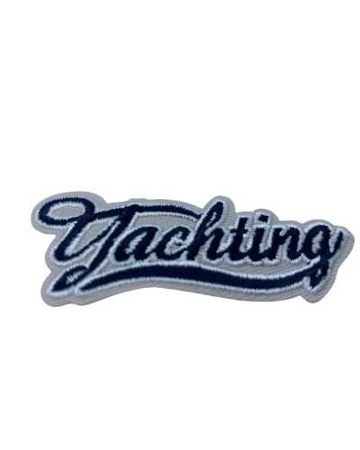 Application Bleu Ecrit Broderie Yachting 8x3 Cm