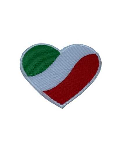 Iron-on Patch Heart Italy Flag 45x40 Mm