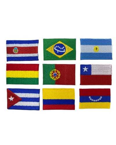 Application Iron-on Embroidered Patch Marbet Flag South America 25x40 Mm