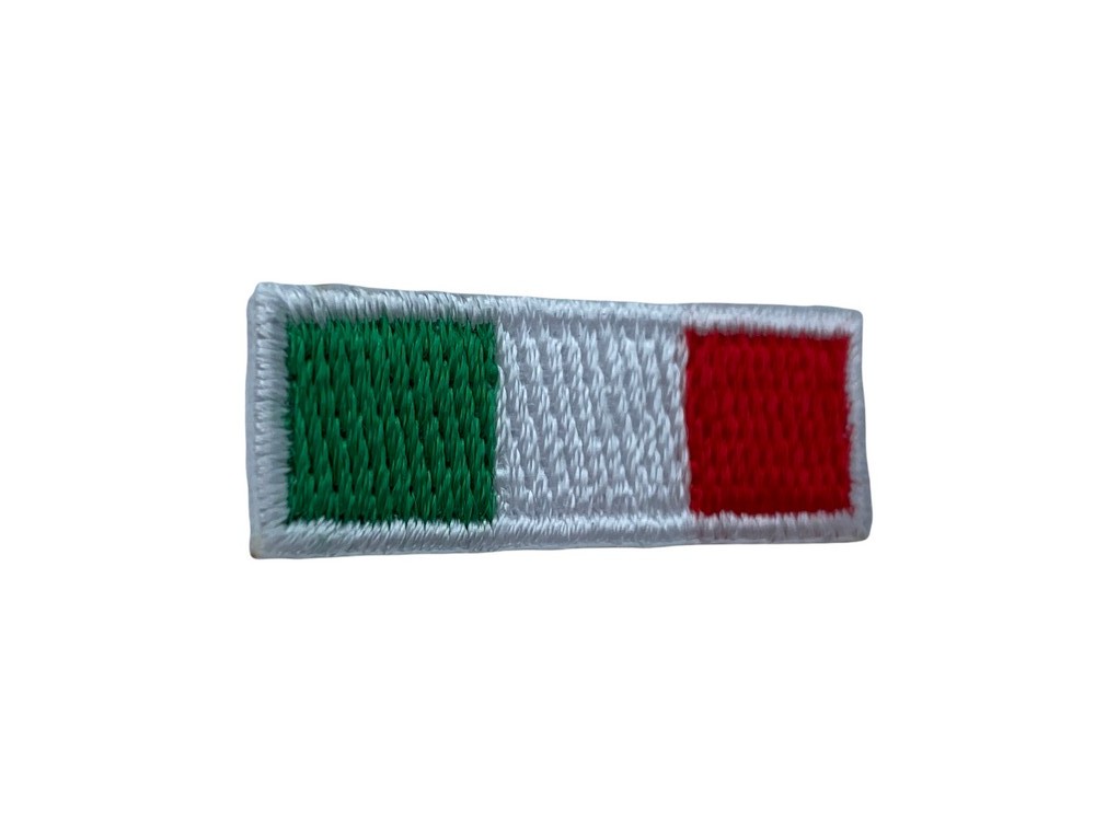 Applicazione Termoadesiva Ricamo Patch Marbet Bandiera Piccola Italia 30x10  Mm