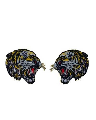 Patch Iron-On Application Embroidered Tiger Head 6x5 Cm