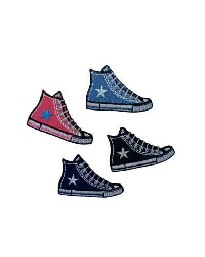 Applicazione Termoadesiva Patch Ricamo Scarpa Converse Stella 5x3 Cm