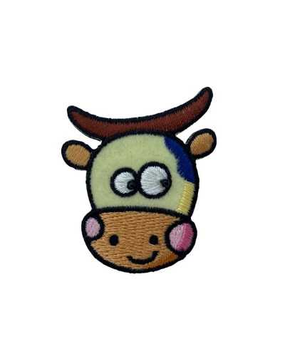 Thermoadhesive Application Embroidery Patch Head Baby Bull 4x4 Cm
