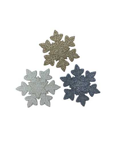 Application Patch Ecusson Thermocollant Star Ice Snow Glitter Broderie 55x55 Mm