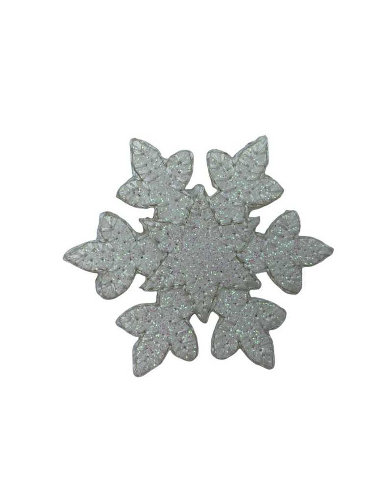 Application Patch Iron-on Patch Star Ice Snow Glitter Embroidery 55x55 Mm
