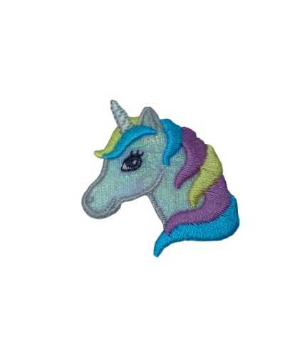 Application Unicorn Head Embroidery Glitter Thermoadhesive Patch 5x4 Cm