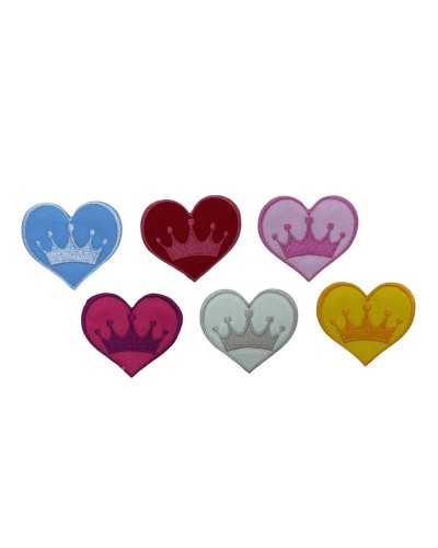 Iron-On Patch Baby Heart Embroidery Crown 45x40 Mm