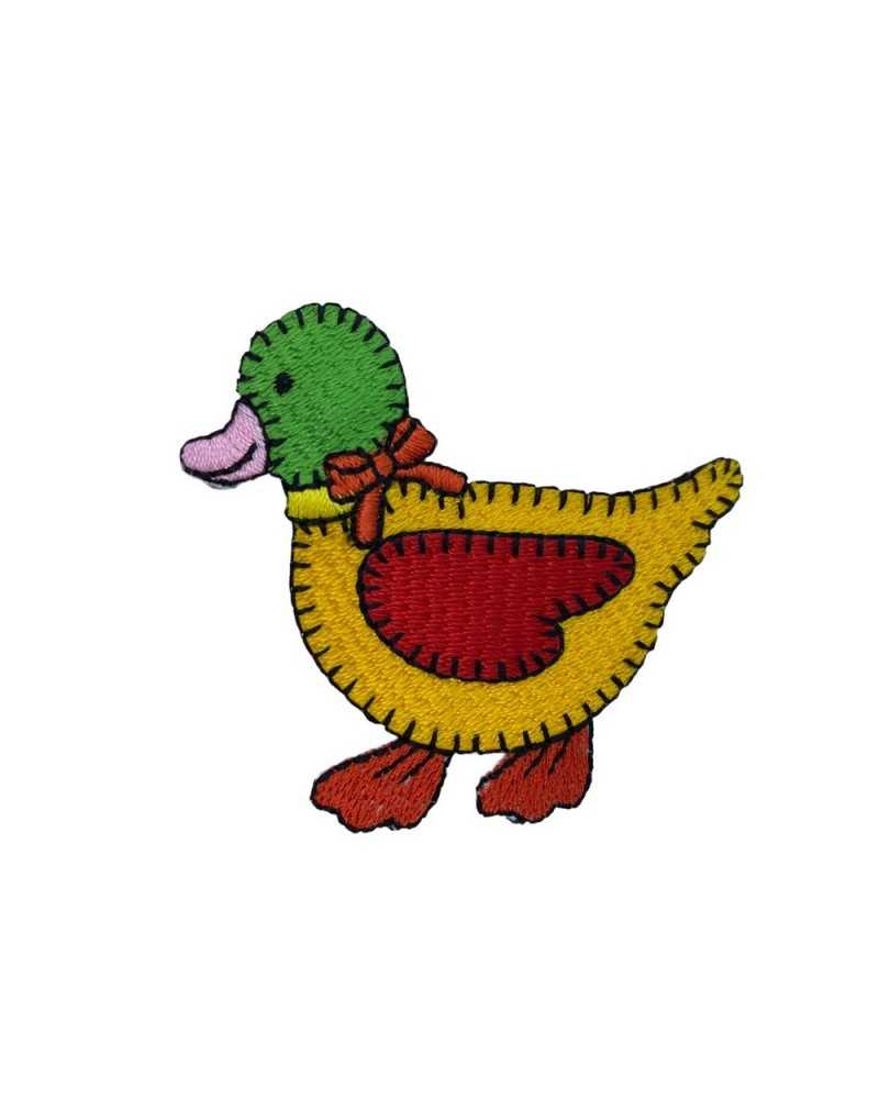 Application Iron-on Patch Embroidered Colored Duck 6x6 Cm