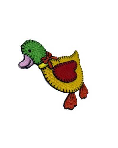 Application Iron-on Patch Embroidered Colored Duck 6x6 Cm