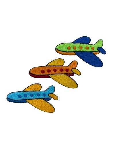 Application Iron-on Patch Embroidery Colored Plane 50x25 Mm
