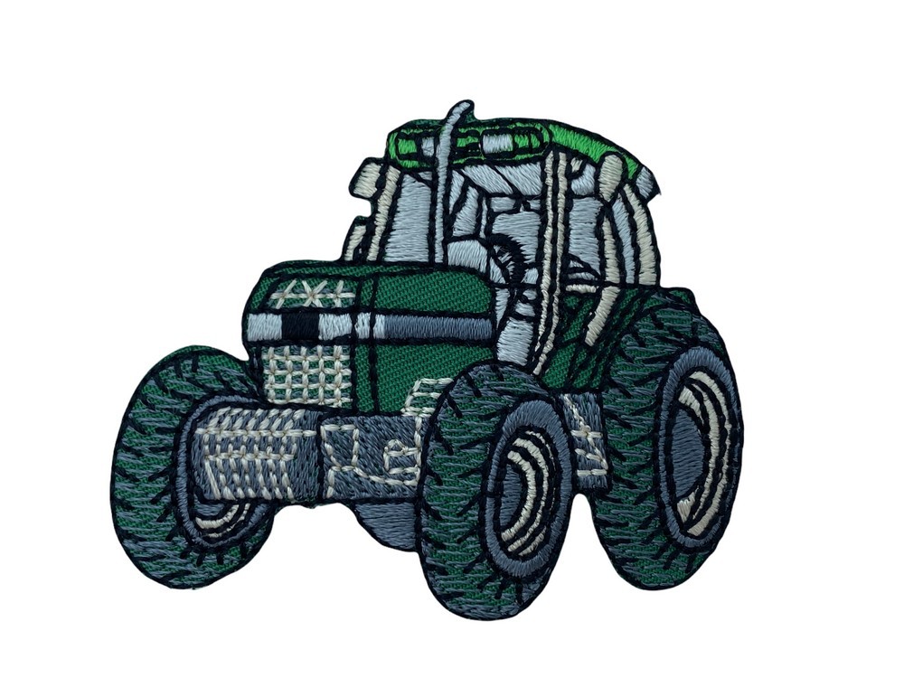 Renfort thermocollant Tracteur vert / écusson à coudre / mercerie