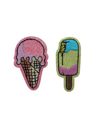Thermoadhesive Application Glitter Ice Cream Embroidery Patch 5 Cm High