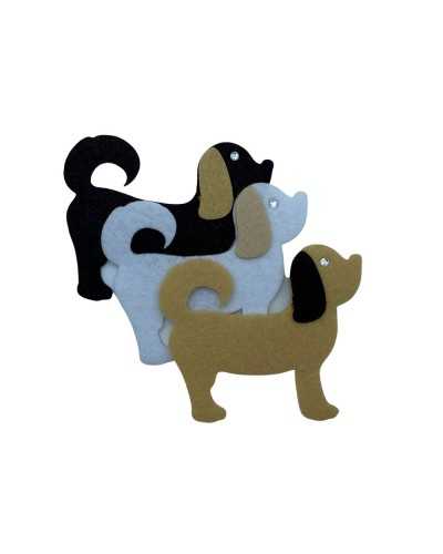 Ecusson Thermocollant Chien Strass Feutre 8x6 Cm