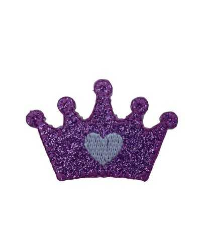 Application Iron-On Patch Baby Embroidery Crown Glitter 45x30 Mm