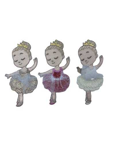 Iron-On Application Embroidered Patch Ballerina Dance Tutu 8 Cm
