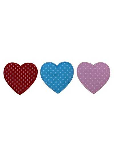 Application Iron-on Patch Baby Heart Polka Dot Fabric Print 55x50 Mm