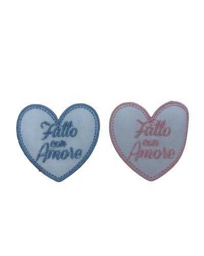 Application Patch Iron-on Patch Baby Embroidery Heart Made With Love 45x40 Mm
