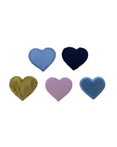 Iron-on Patch Heart Fabric Embroidery Plain 25 Mm