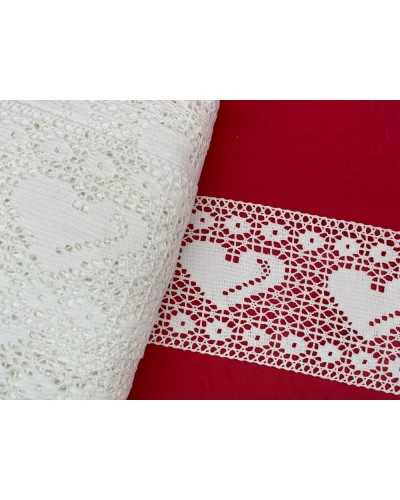 Trimmings Cotton Lace Partition Border Type Crochet Heart 10 Cm High