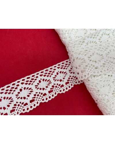 Cotton Lace Trimmings Medium Point Crochet Type Perforated Oval Design 4.5 Cm