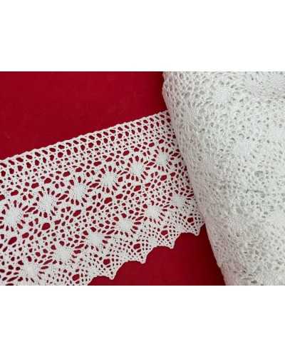 Trimmings Cotton Lace Point High Crochet Type Openwork Oval Design 14 Cm