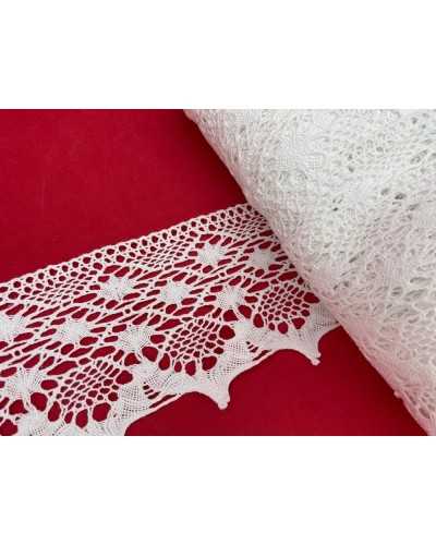 Passementerie Dentelle Coton Pointe Haute Bord Crochet 8 Cm De Haut